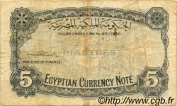 5 Piastres ÉGYPTE  1940 P.165a TB