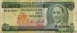 5 Dollars BARBADE  1975 P.32a TB