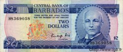 2 Dollars BARBADE  1986 P.36 TTB+