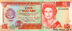 5 Dollars BELIZE  1991 P.53b TTB+