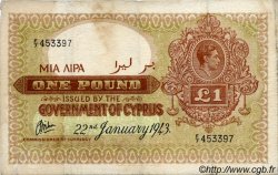 1 Pound CHYPRE  1943 P.24 TB+