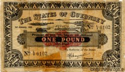 1 Pound GUERNESEY  1943 P.33 AB