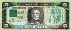 5 Dollars LIBERIA  1989 P.19 NEUF