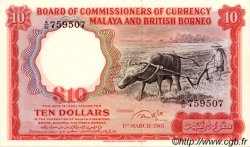 10 Dollars MALAISIE et BORNEO BRITANNIQUE  1961 P.09 pr.NEUF