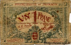 1 Franc MONACO  1920 P.05 AB