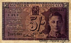 5 Shillings RHODÉSIE DU SUD  1943 P.08 TB