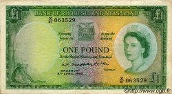 1 Pound RHODÉSIE ET NYASSALAND  1960 P.21a TB