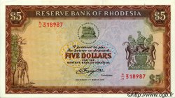 5 Dollars RHODÉSIE 1976 P.32b
