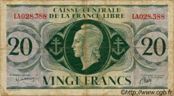 20 Francs SAINT PIERRE ET MIQUELON  1943 P.12 TB