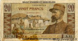 20 Francs Émile Gentil SAINT PIERRE ET MIQUELON  1946 P.24 B+