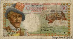50 Francs Belain d Esnambuc SAINT PIERRE ET MIQUELON 1946 P.25