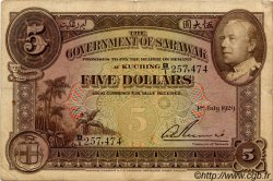 5 Dollars SARAWAK  1929 P.15 TB+