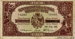 4 Shillings TONGA  1939 P.05 TB+
