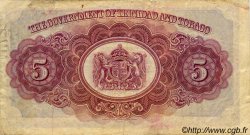 5 Dollars TRINIDAD et TOBAGO  1939 P.07b TB