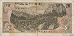 20 Schilling AUSTRIA  1967 P.142 VF