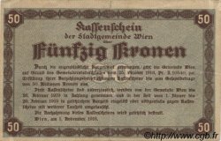 50 Kronen AUTRICHE Vienne 1918 -- TTB