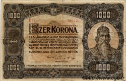 1000 Korona HONGRIE  1920 P.066a TB