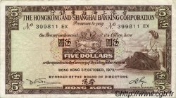 5 Dollars HONG KONG  1973 P.181f TTB