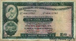 10 Dollars HONG KONG  1973 P.182g B+