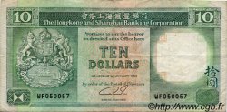 10 Dollars HONG KONG  1989 P.191c TB