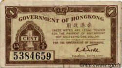 1 Cent HONG KONG  1941 P.313a TB