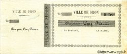5 Francs Non émis FRANCE régionalisme et divers Dijon 1870 JER.21.03A SUP