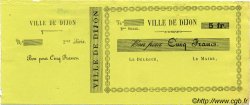 5 Francs Non émis FRANCE régionalisme et divers Dijon 1870 JER.2103C