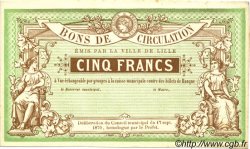 5 Francs Non émis FRANCE régionalisme et divers Lille 1870 BPM.069.38 SUP