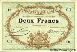 2 Francs FRANCE régionalisme et divers Arras 1870 BPM.082.01 SUP