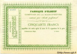 50 Francs Non émis FRANCE régionalisme et divers Elbeuf 1870 JER.76.09F