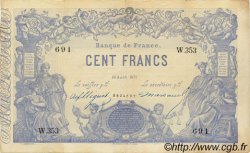 100 Francs type 1862 - Bleu à indices Noirs FRANCE  1871 F.A39.07 pr.SUP