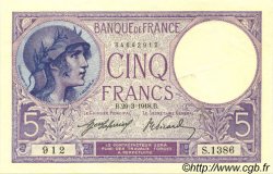 5 Francs FEMME CASQUÉE FRANCE  1918 F.03.02 SPL+