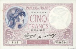 5 Francs FEMME CASQUÉE FRANCIA  1933 F.03.17