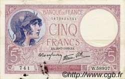 5 Francs FEMME CASQUÉE modifié FRANCE  1939 F.04.02 TTB+