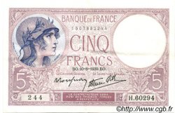 5 Francs FEMME CASQUÉE modifié FRANCE  1939 F.04.05 SUP+