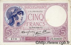 5 Francs FEMME CASQUÉE modifié FRANCE  1939 F.04.05 TTB+