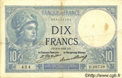 10 Francs MINERVE FRANCE  1926 F.06.11 TTB
