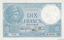 10 Francs MINERVE modifié FRANCE  1940 F.07.21 SUP+