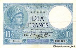 10 Francs MINERVE modifié FRANCIA  1940 F.07.24