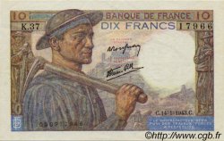 10 Francs MINEUR FRANCE  1941 F.08 XF