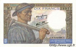 10 Francs MINEUR FRANCE  1941 F.08.01 SUP