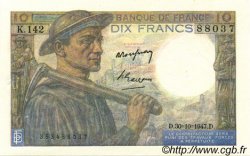 10 Francs MINEUR FRANKREICH  1947 F.08.18 VZ+