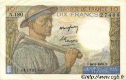 10 Francs MINEUR FRANKREICH  1949 F.08.20 VZ to fST