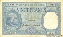 20 Francs BAYARD FRANCE  1917 F.11.02 TB+ à TTB