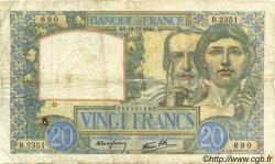 20 Francs TRAVAIL ET SCIENCE FRANCE  1940 F.12.11 AB