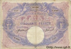 50 Francs BLEU ET ROSE FRANCE  1913 F.14.26 TB+