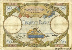 50 Francs LUC OLIVIER MERSON type modifié FRANCE  1933 F.16.04 B+