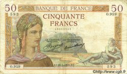 50 Francs CÉRÈS FRANCE  1935 F.17.06 TB+