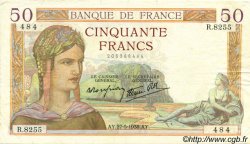 50 Francs CÉRÈS modifié FRANCE  1938 F.18.13 TTB