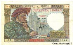 50 Francs JACQUES CŒUR FRANCE  1940 F.19.01 pr.SUP